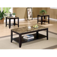 Coaster Furniture 700155 3-piece Occasional Table Set with Shelf Cappuccino